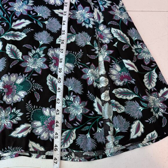 Loft Floral VNeck Long Sleeve Empire Waist Midi Dress Women's 4 Dark Whimsy NWT - Picture 13 of 13